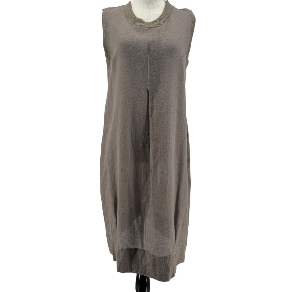 Kristensen Du Nord‎ Women's Tan Wool Silk Sleeveless Dress Size 2 (Medium)